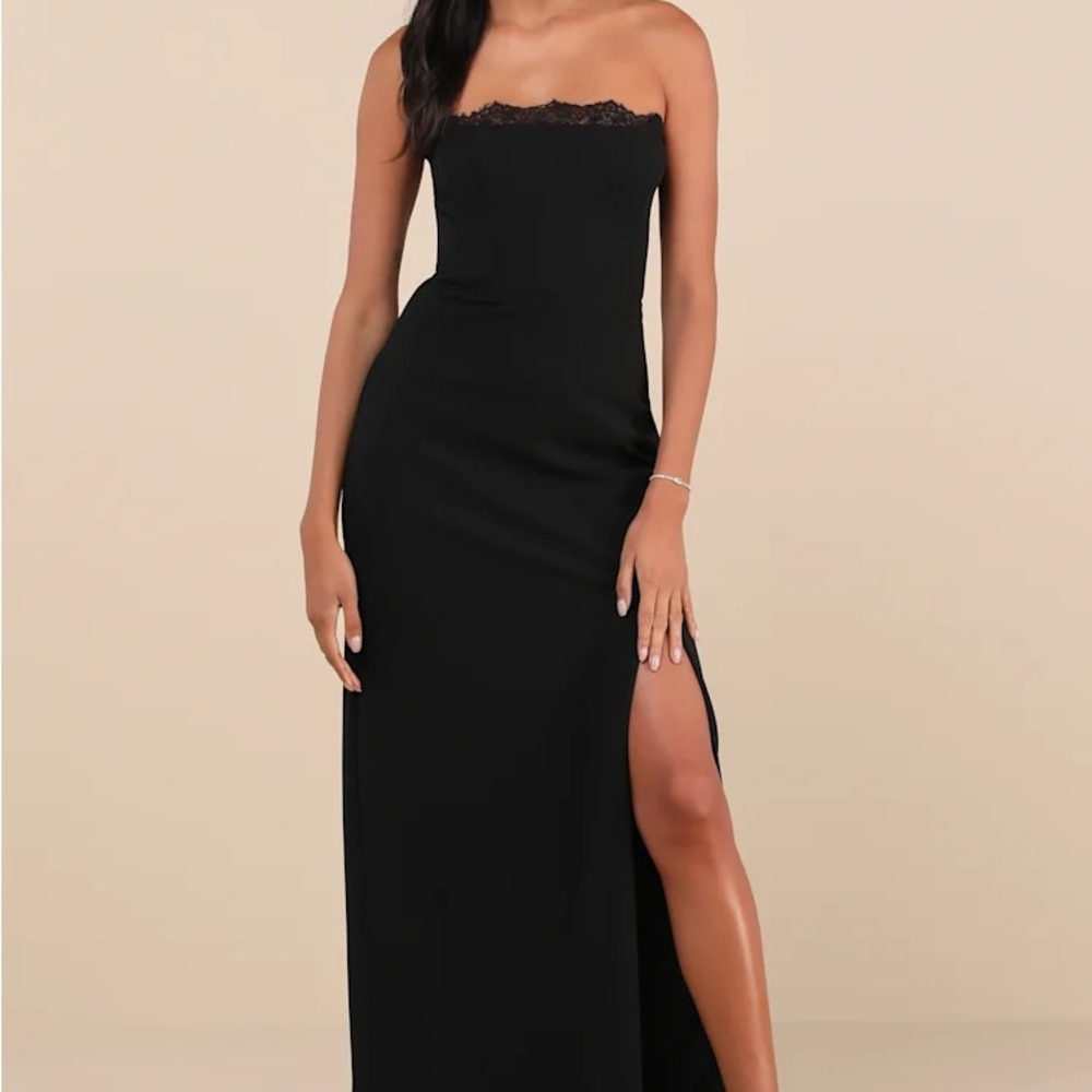 Memorably Iconic Black Strapless Lave Bustier Maxi NWT